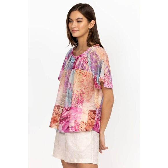 Johnny Was ESME Floral Patchwork Peasant Floral Blouse Womens Top SIZE XS Boho - Picture 3 of 13